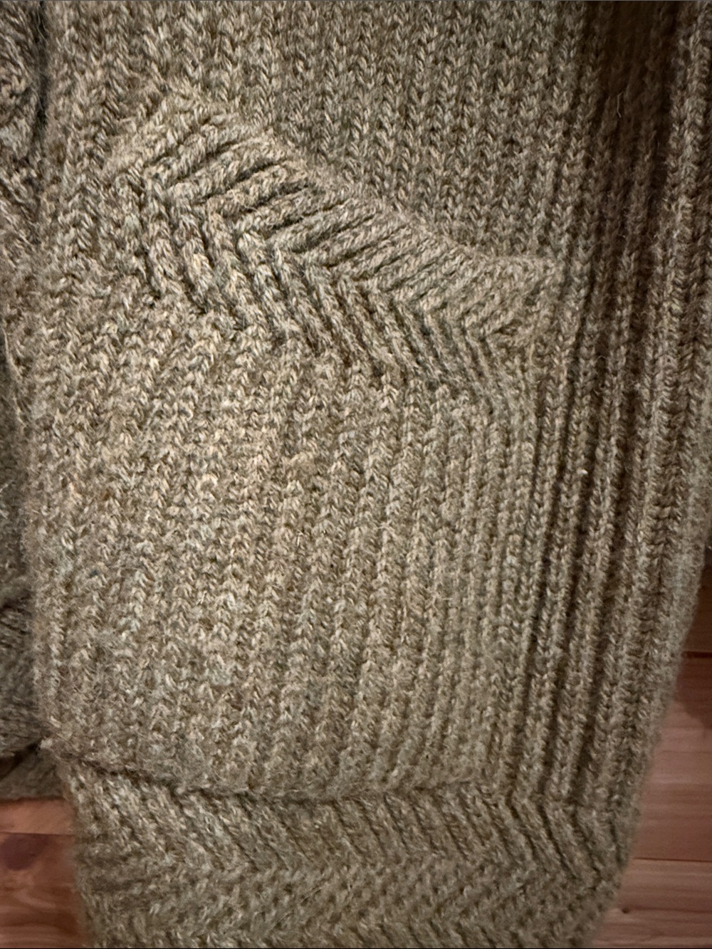 Vintage Ralph Lauren Country Ribbed Shawl Collar Cardigan in Taupe - Picture 7 of 10